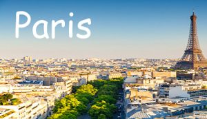 cityscape of paris by the sunset